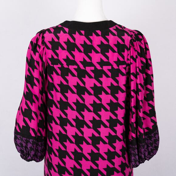 Alice Trixie 100% Silk Dress Women's SZ XS Retro Psychedelic Colorful Geometric - Picture 6 of 7